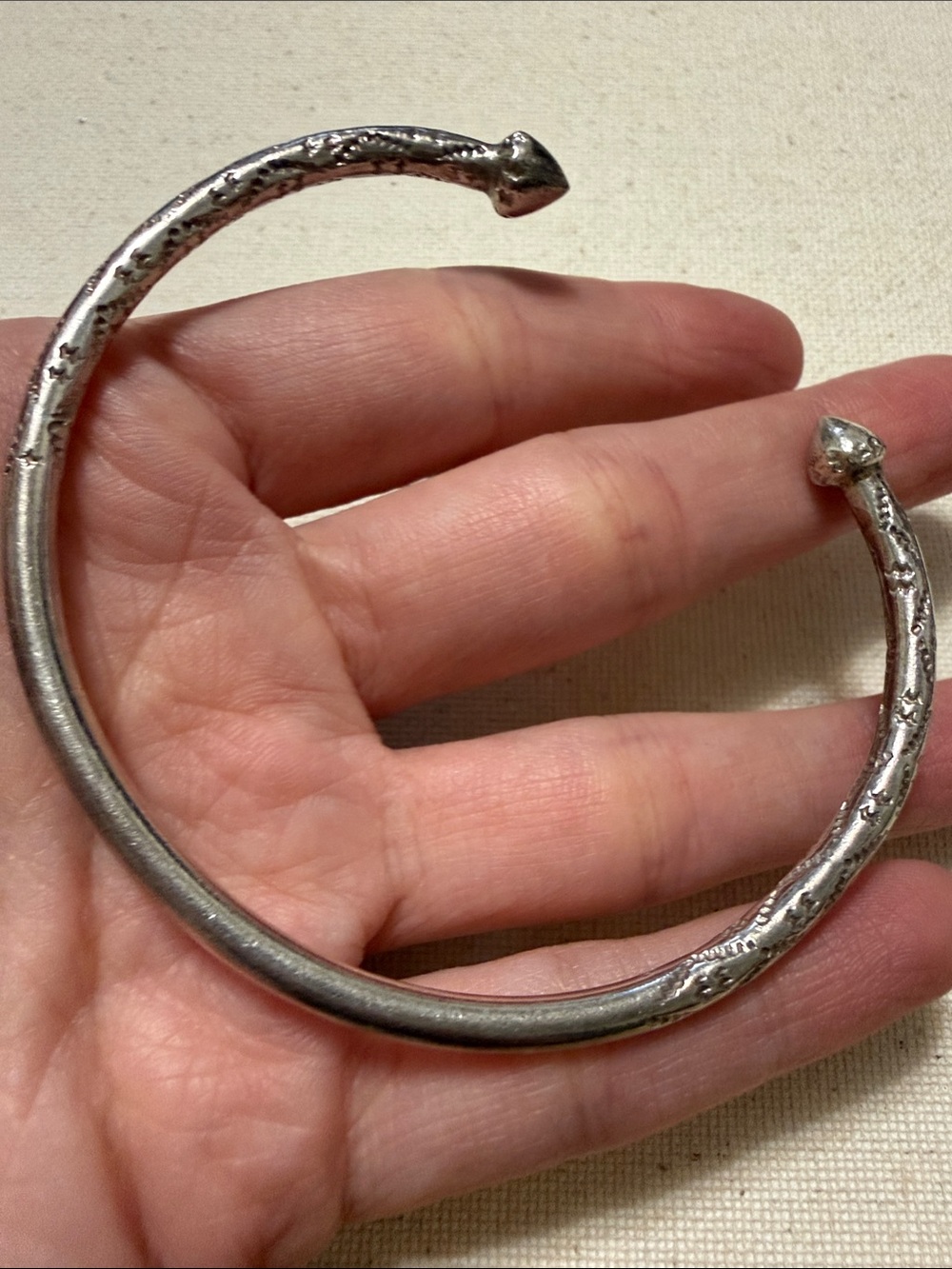 Textured Sterling Silver Open Cuff Bracelet
